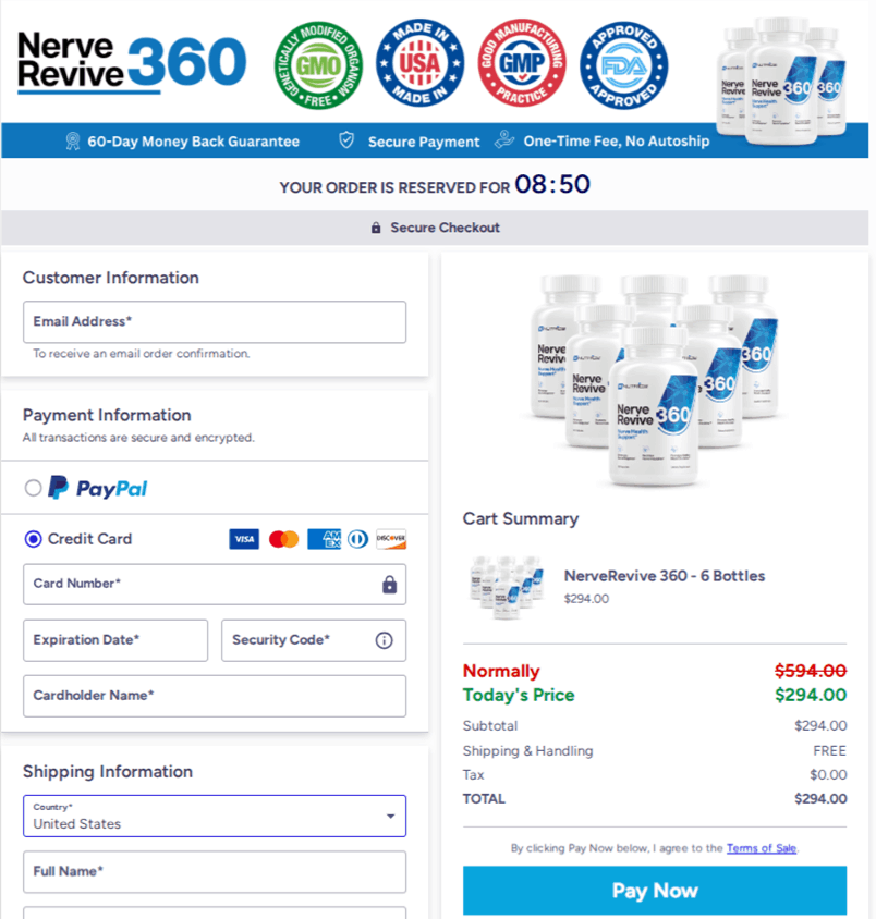 Nerve Revive 360 Checkout